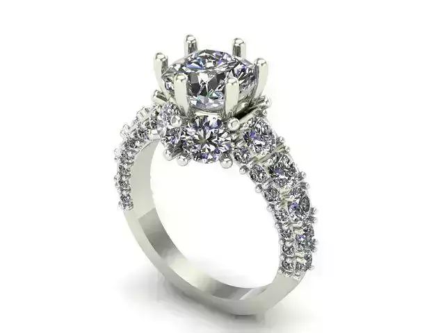 Engagement Ring With Cushion Diamond On It