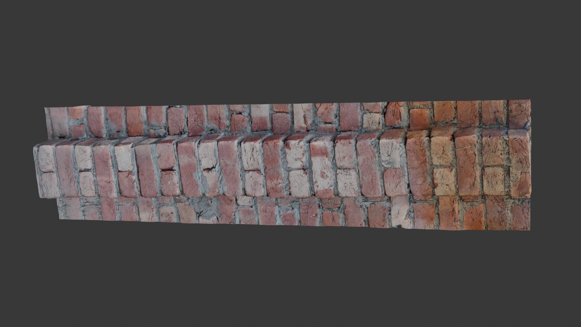 Weathered Brick Wall Column Scan Low-poly 3D model_4