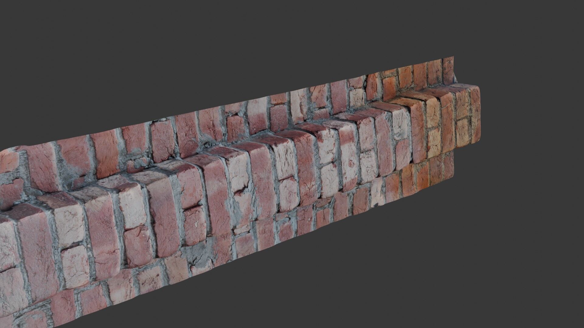 Weathered Brick Wall Column Scan Low-poly 3D model_6