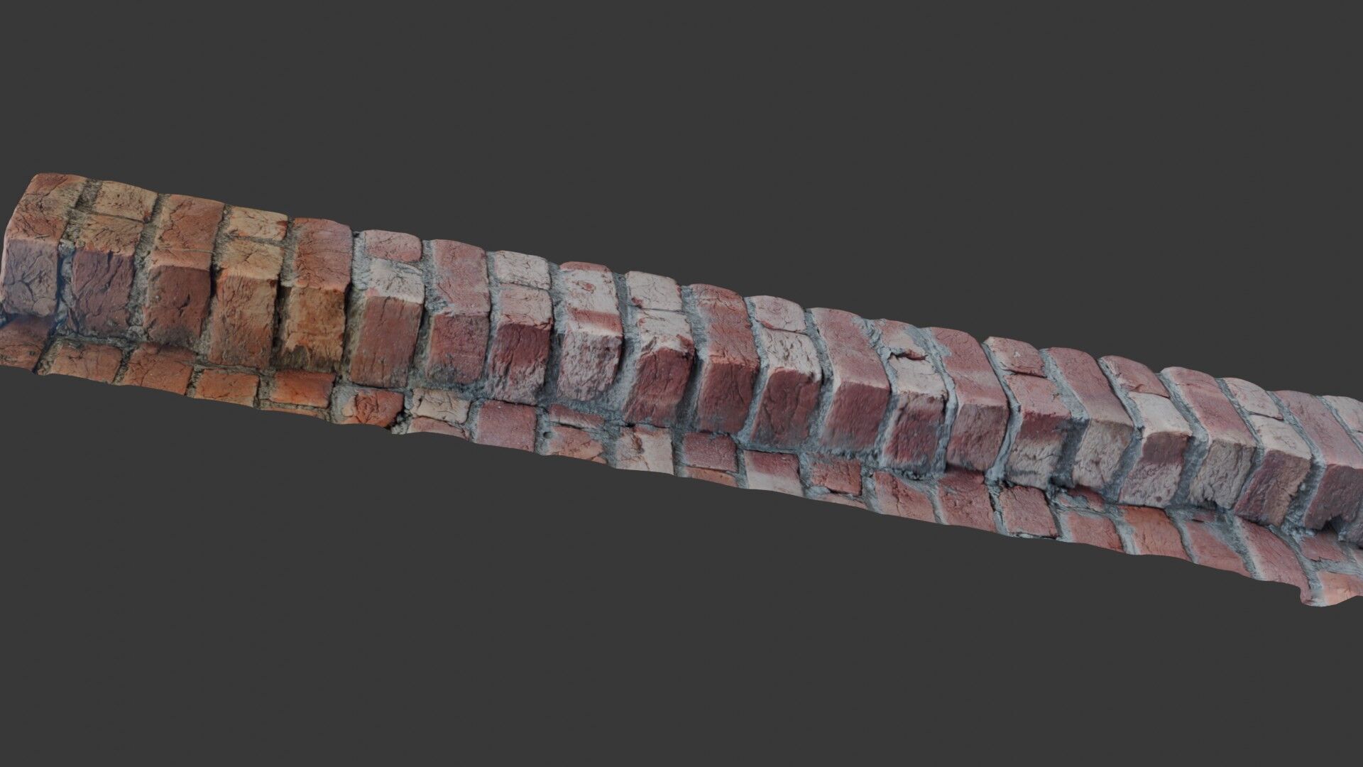 Weathered Brick Wall Column Scan Low-poly 3D model_7