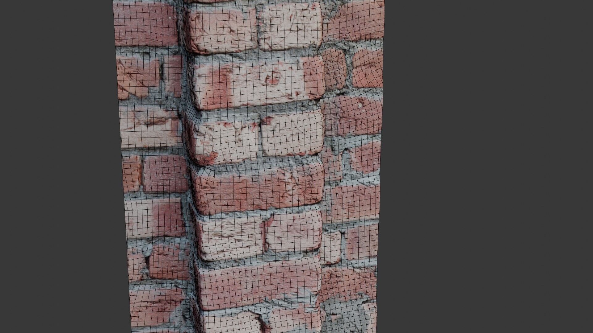 Weathered Brick Wall Column Scan Low-poly 3D model_2