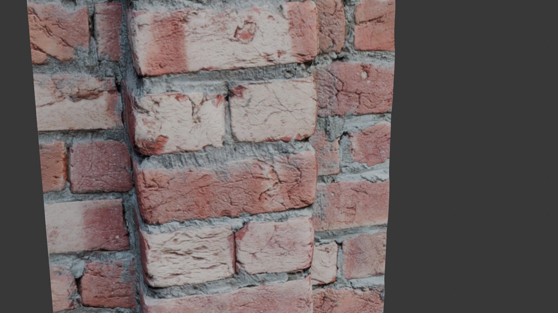 Weathered Brick Wall Column Scan Low-poly 3D model_3