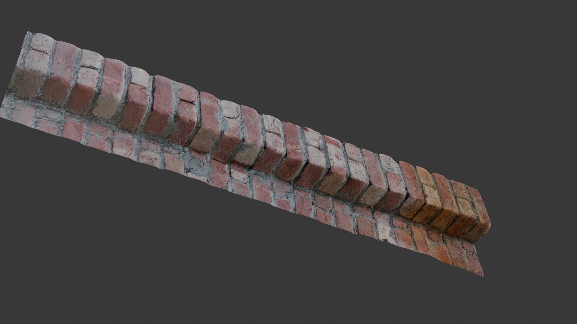 Weathered Brick Wall Column Scan Low-poly 3D model_5