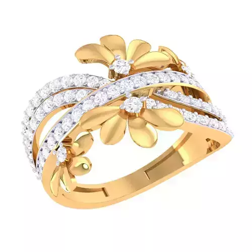 Printable 3D jewelry model of Lady diamond ring