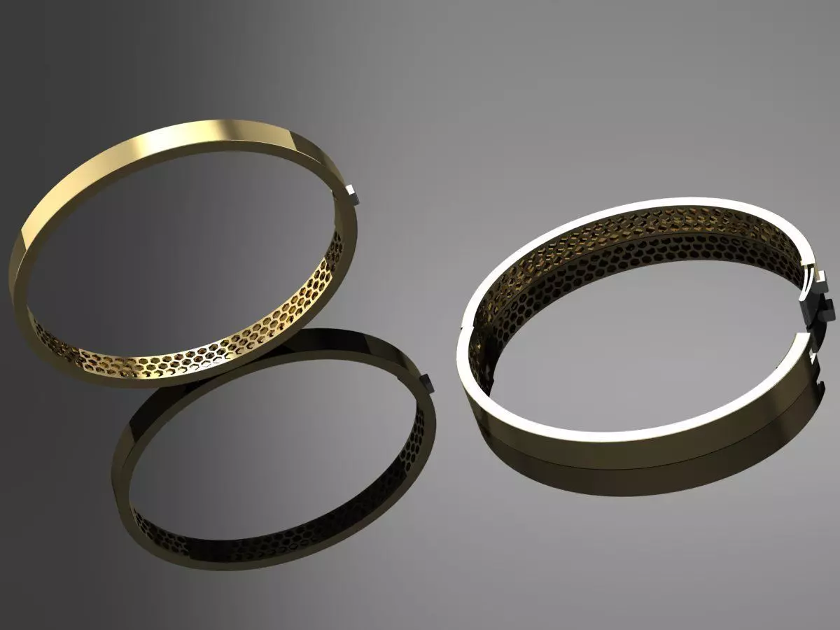 Bracelet Gold 3D print model_0