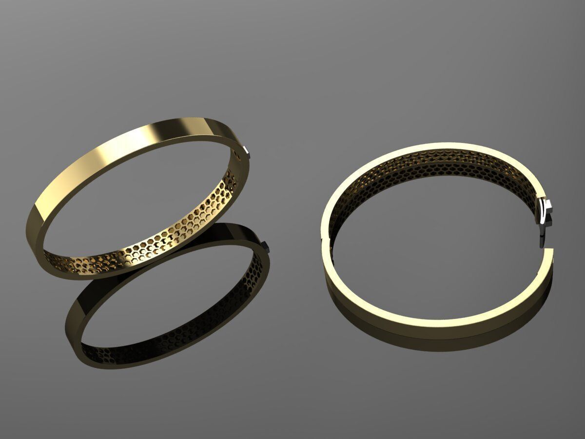 Bracelet Gold 3D print model_1