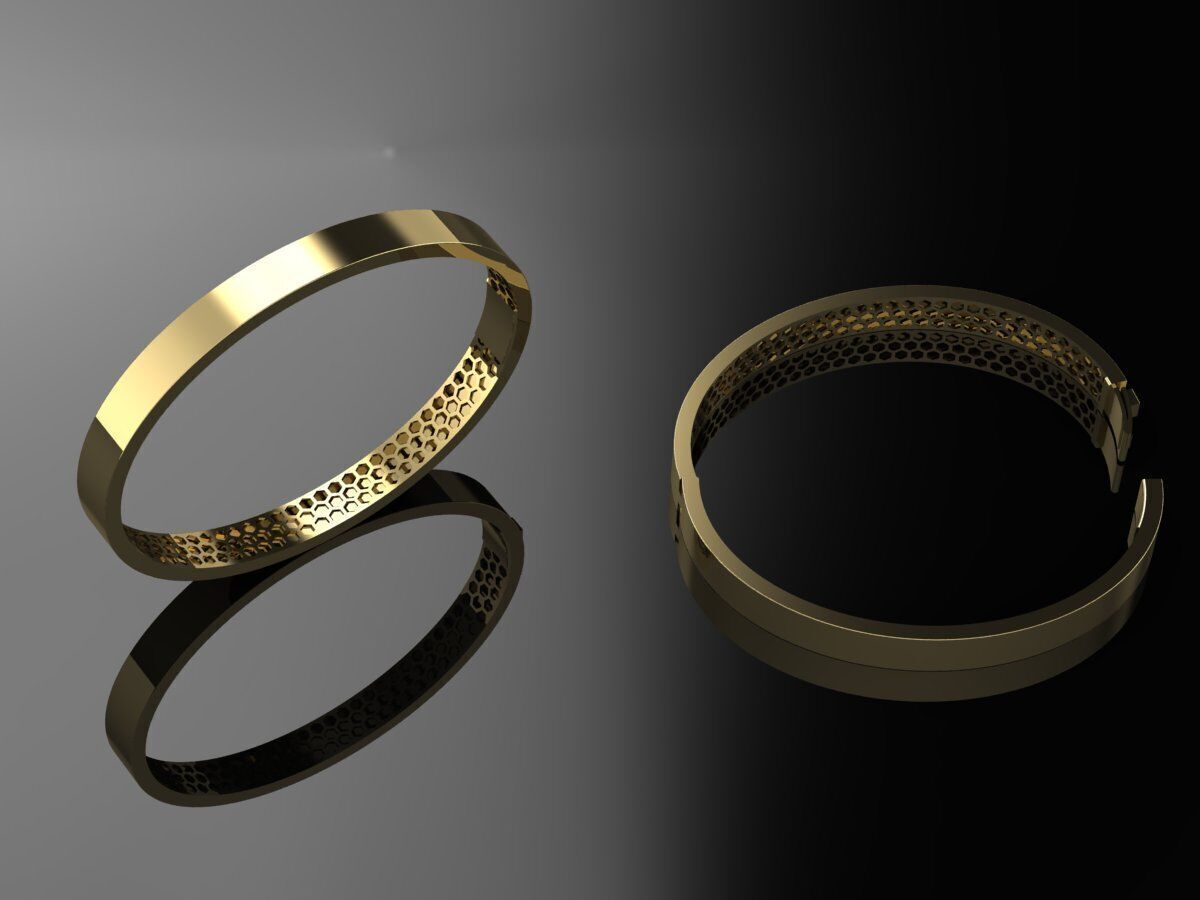 Bracelet Gold 3D print model_3