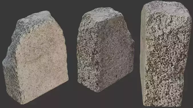 Rough Cut Stone Block Low-poly 3D model