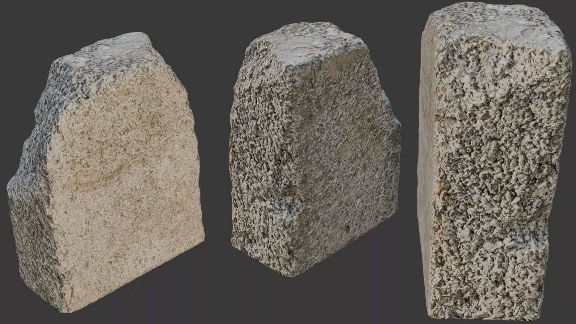 Rough Cut Stone Block Low-poly 3D model