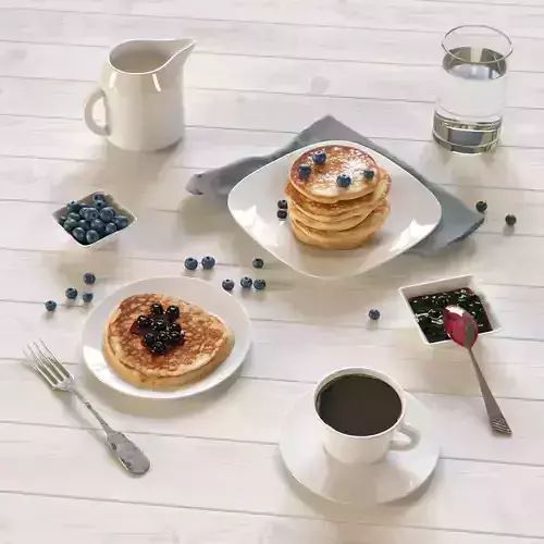 Pancakes Breakfast 3D model