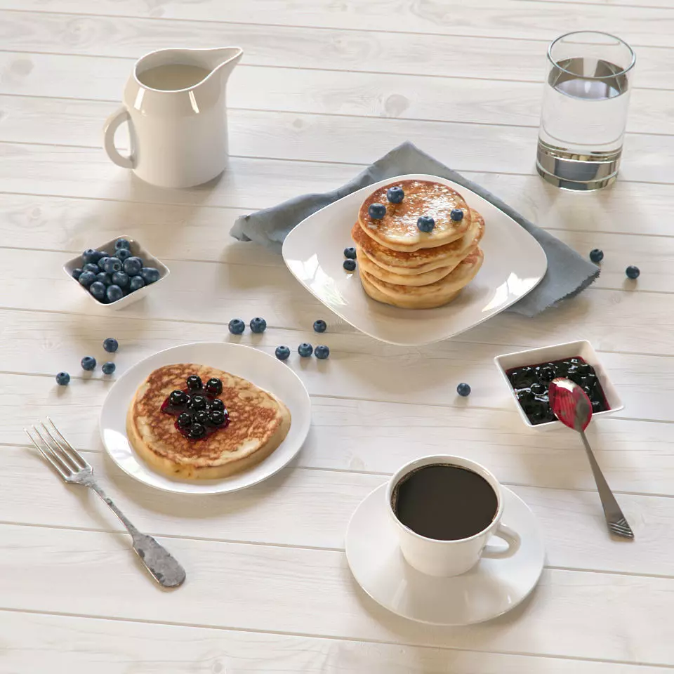 Pancakes Breakfast 3D model_0