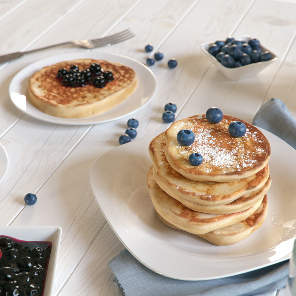 Pancakes Breakfast 3D model_1