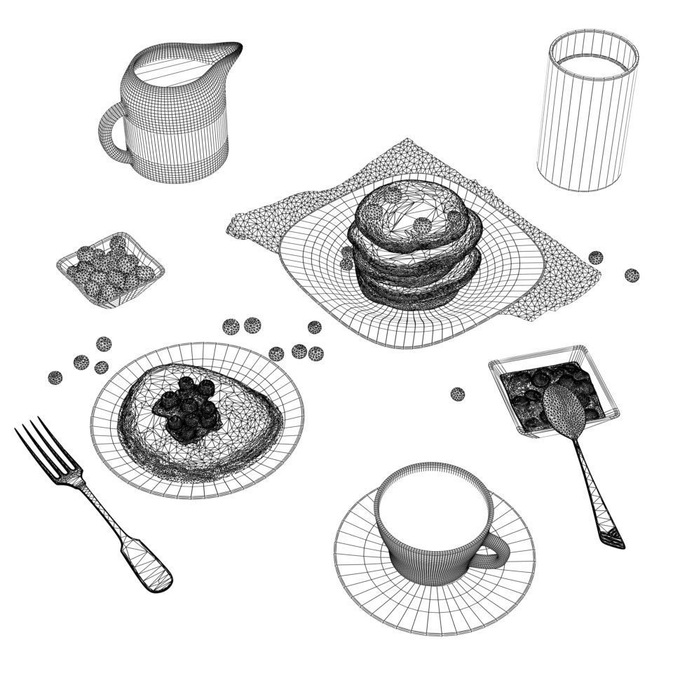 Pancakes Breakfast 3D model_3