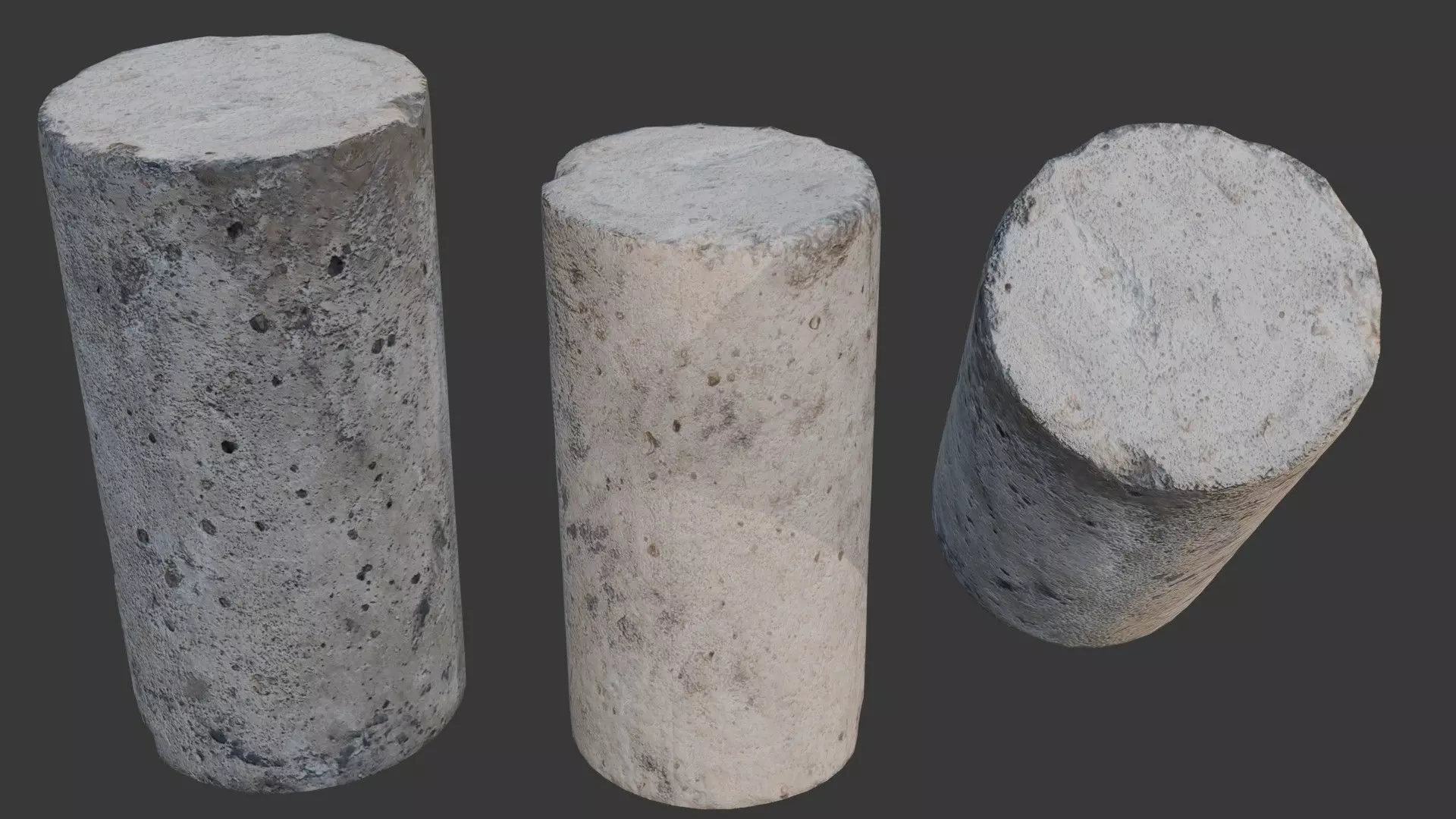 Cylindrical Concrete Core Low-poly 3D model