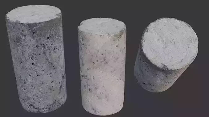 Cylindrical Concrete Core  Low-poly 3D model