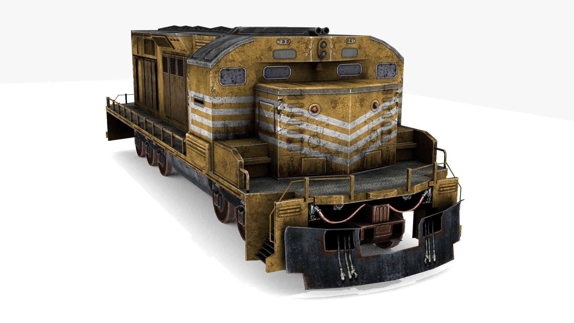 Train and Wagon Low-poly 3D model_4