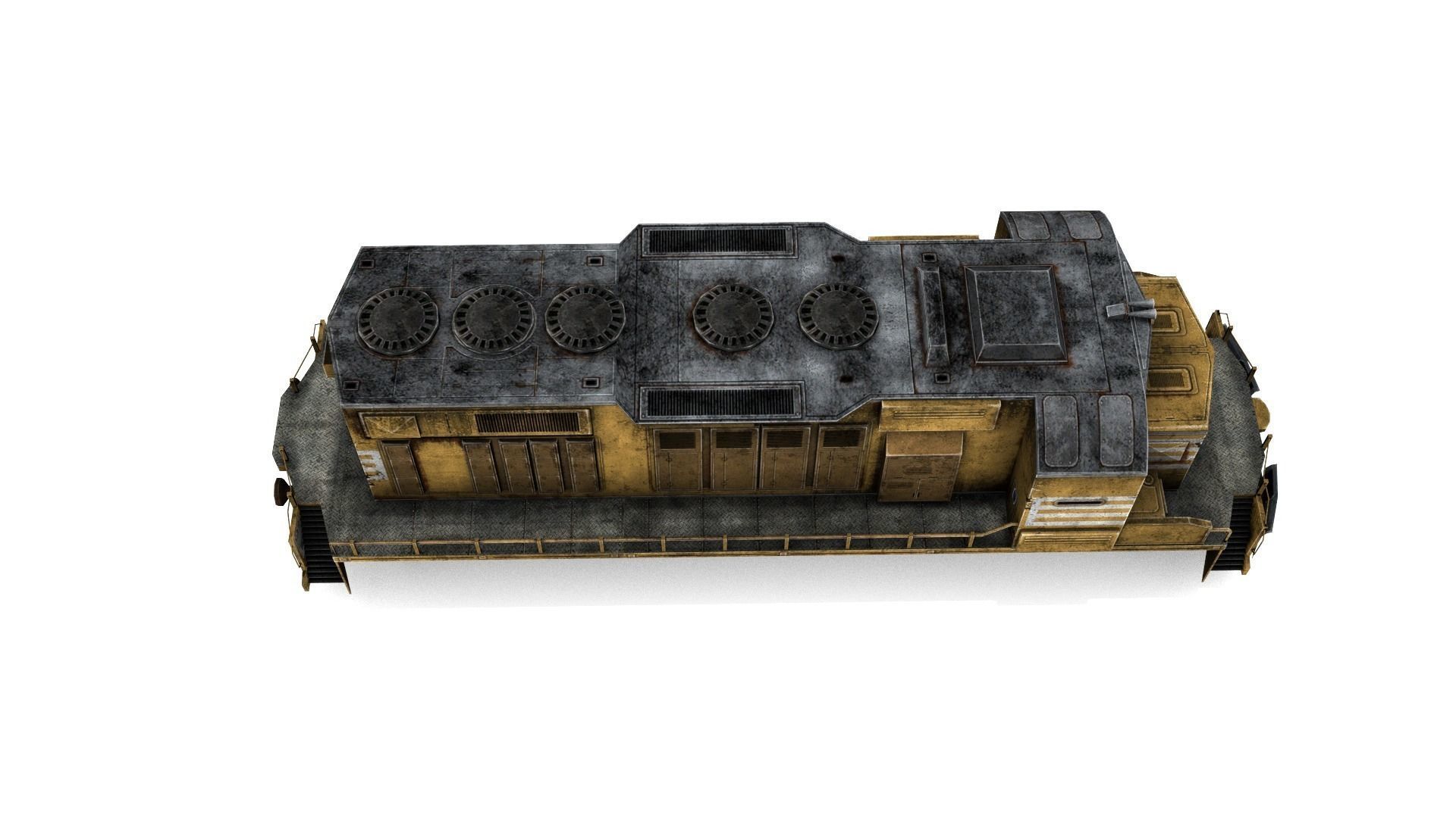 Train and Wagon Low-poly 3D model_7