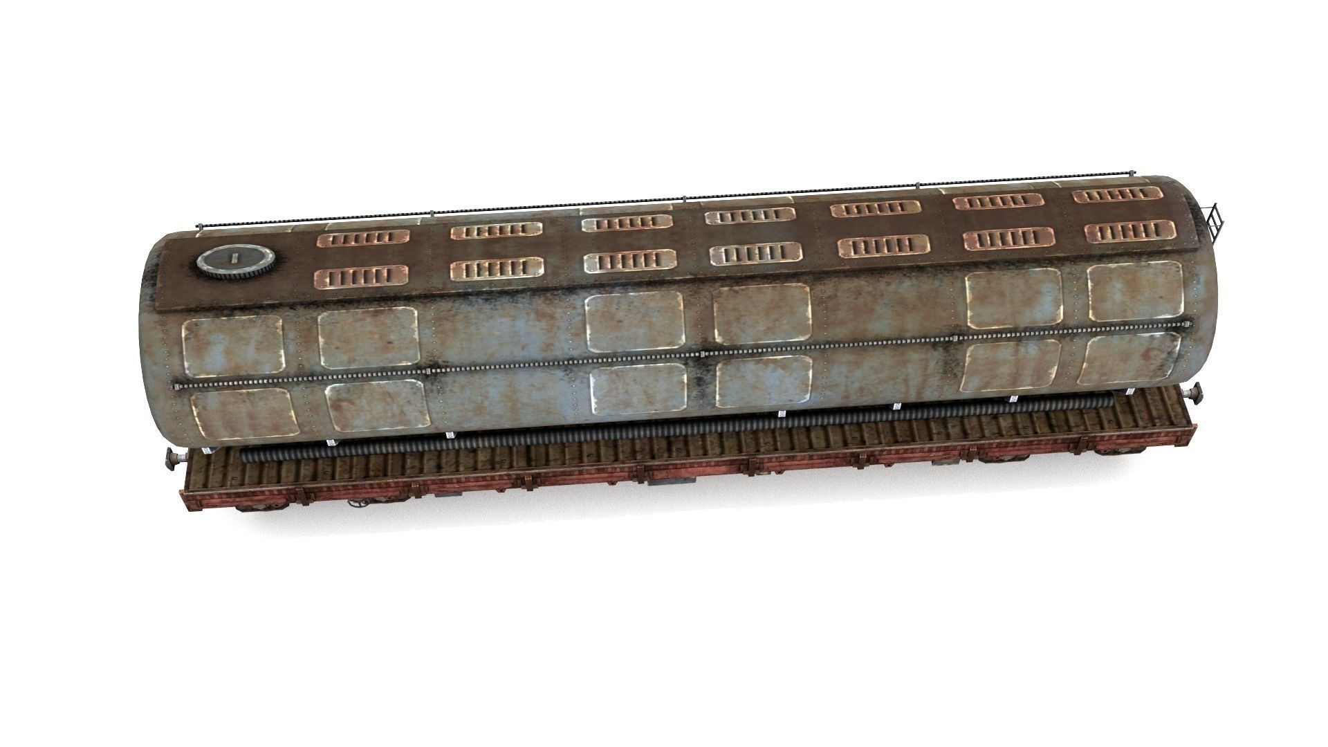Train and Wagon Low-poly 3D model_10