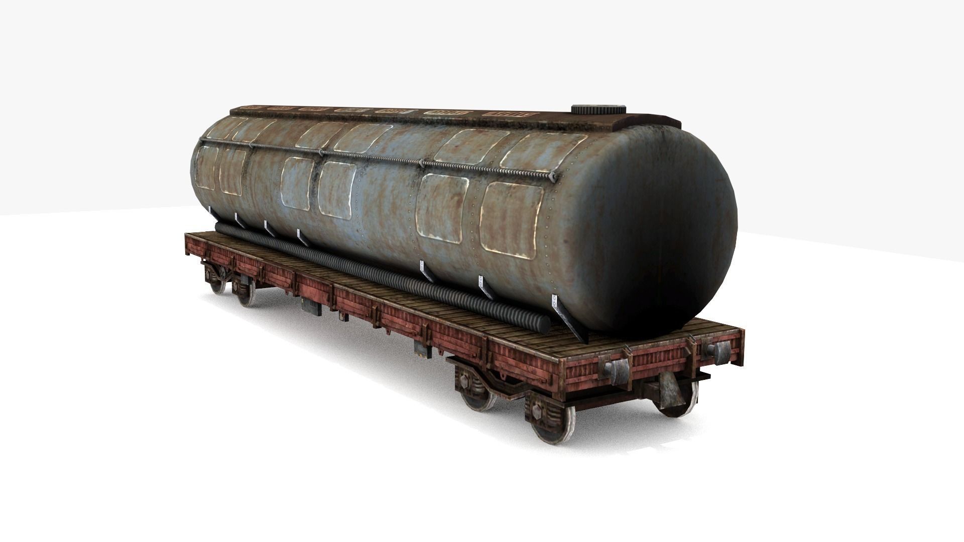 Train and Wagon Low-poly 3D model_8
