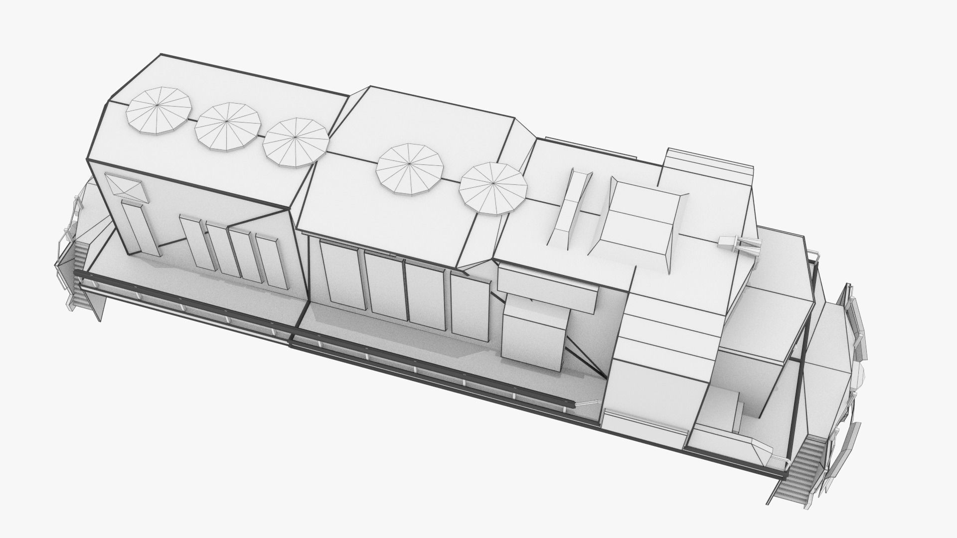 Train and Wagon Low-poly 3D model_12