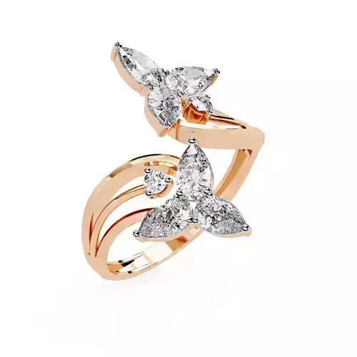 Printable 3D jewelry model of Solitaire Lady Ring with Diamond