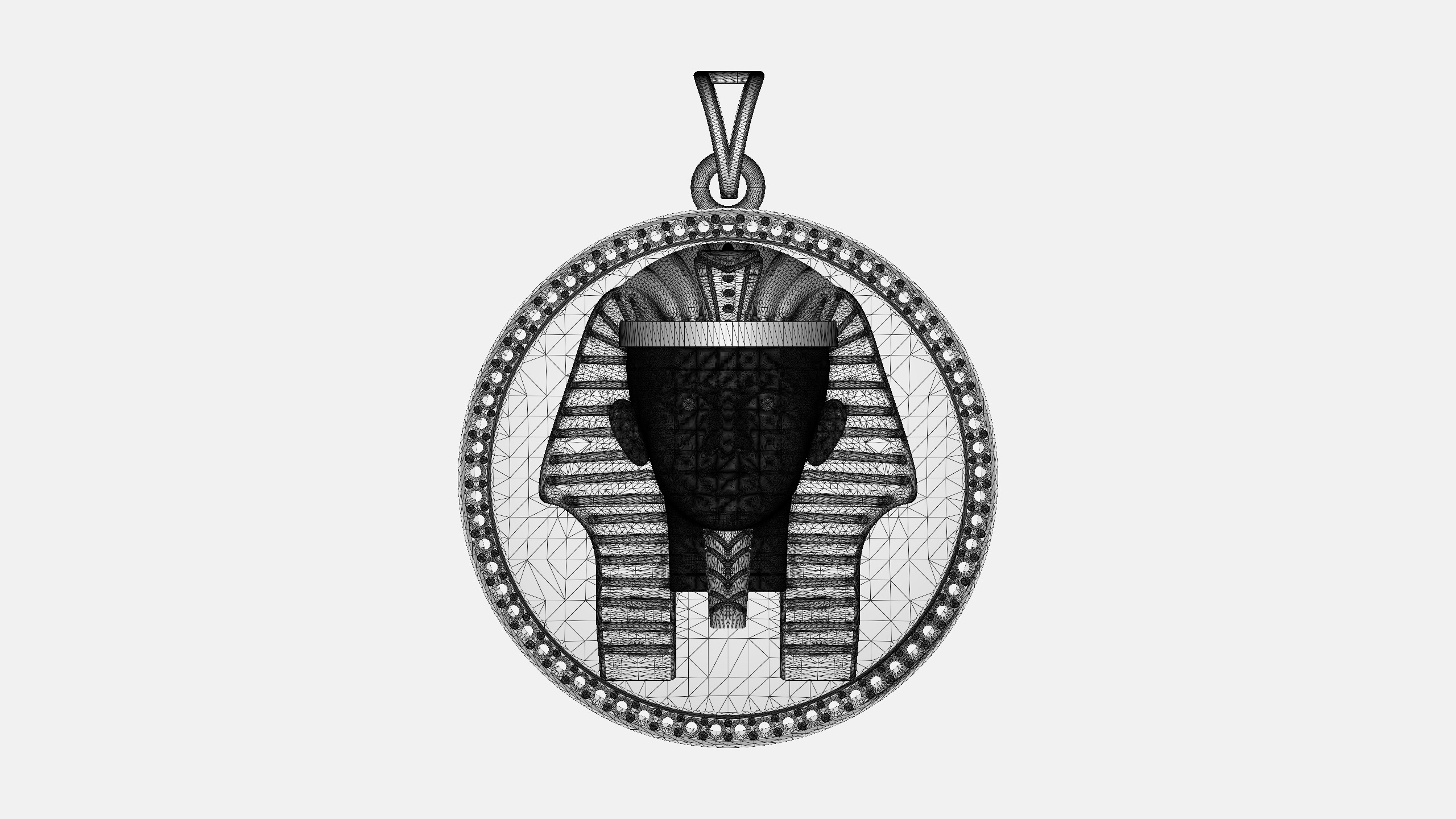 King Tutankhamun Egyption Sarcophagus Pendant - 0090 3D print model_10