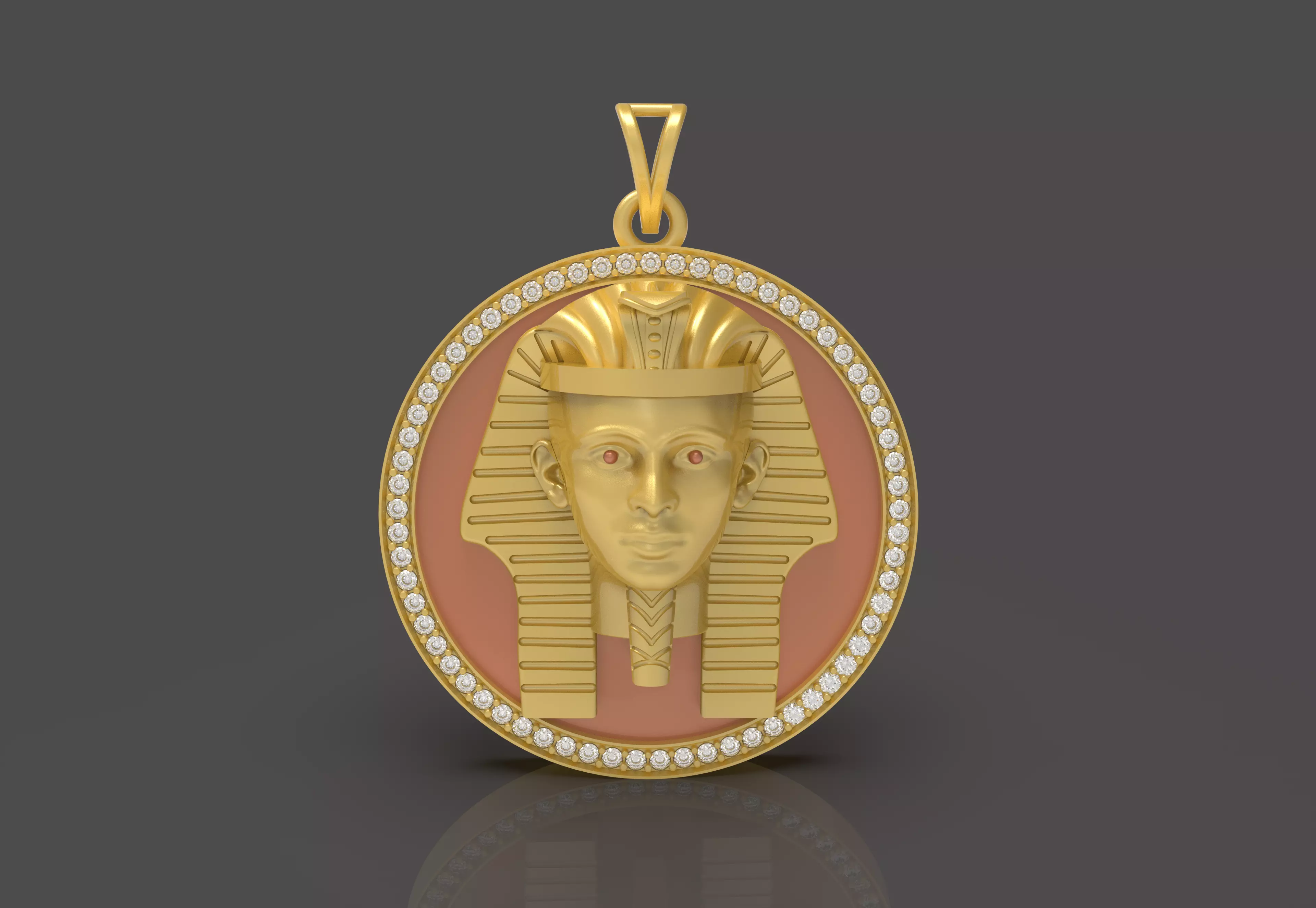 King Tutankhamun Egyption Sarcophagus Pendant - 0090 3D print model_0