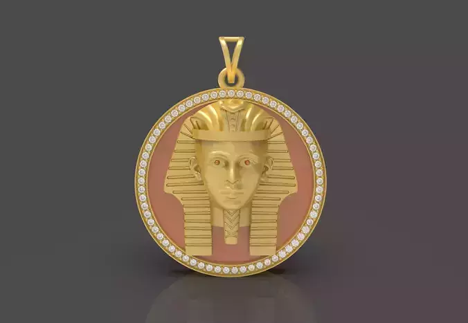 King Tutankhamun Egyption  Sarcophagus Pendant - 0090