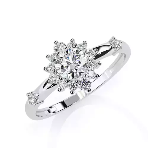 Printable 3D jewelry model of Solitaire Lady Ring with Diamond