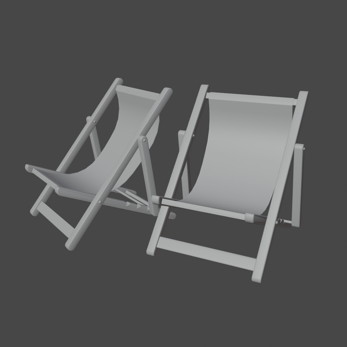 Beach Chair Set  Low-poly 3D model_37