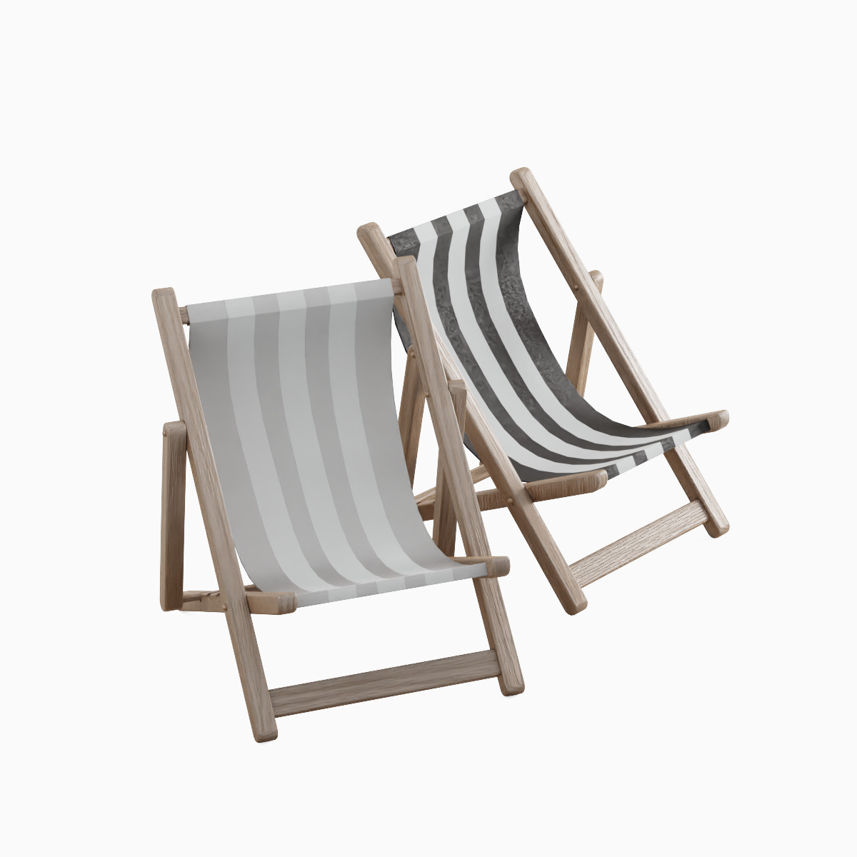 Beach Chair Set  Low-poly 3D model_35