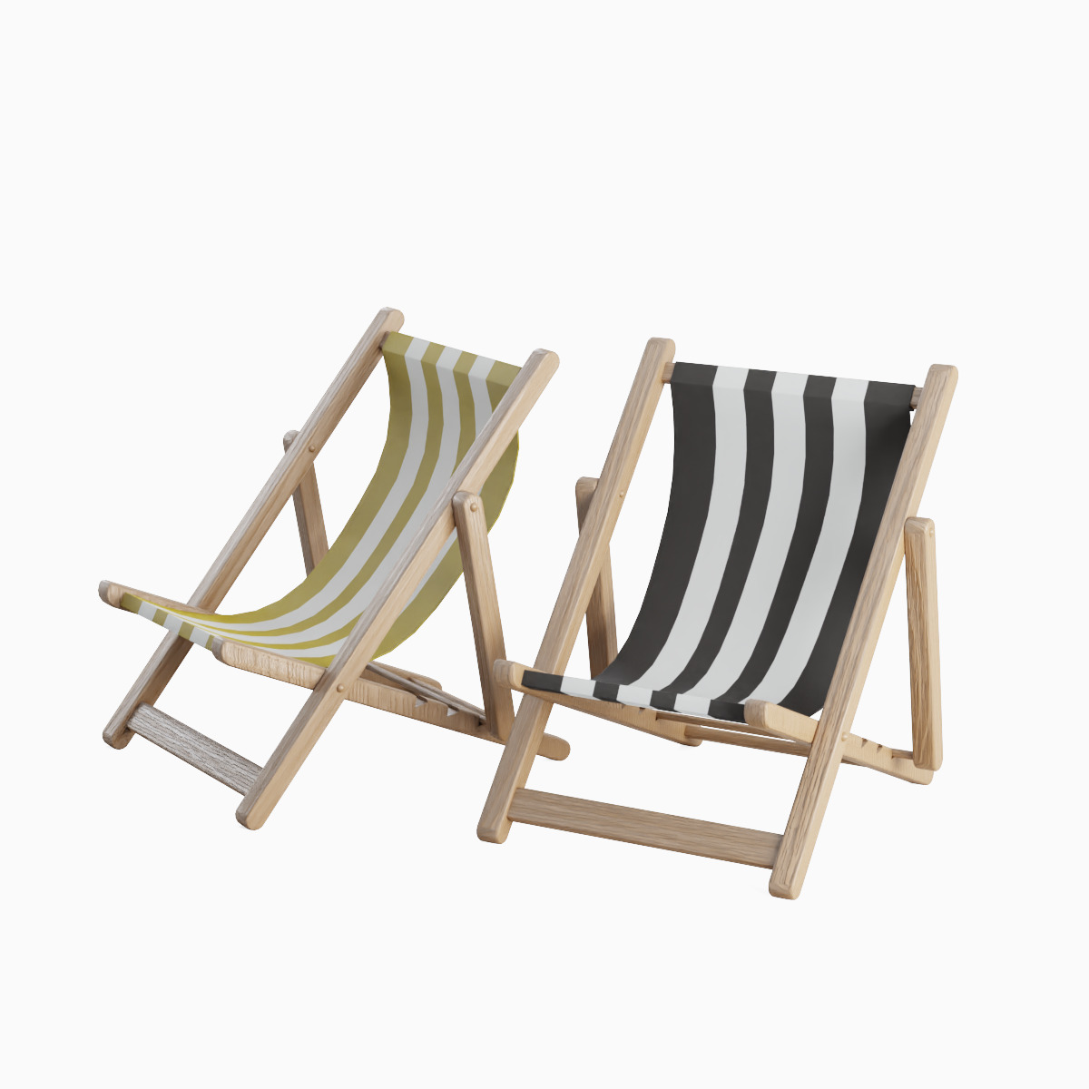 Beach Chair Set  Low-poly 3D model_15