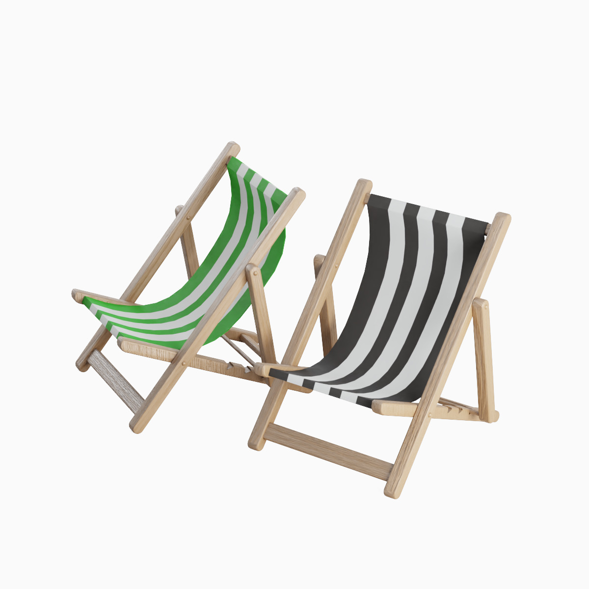 Beach Chair Set  Low-poly 3D model_24