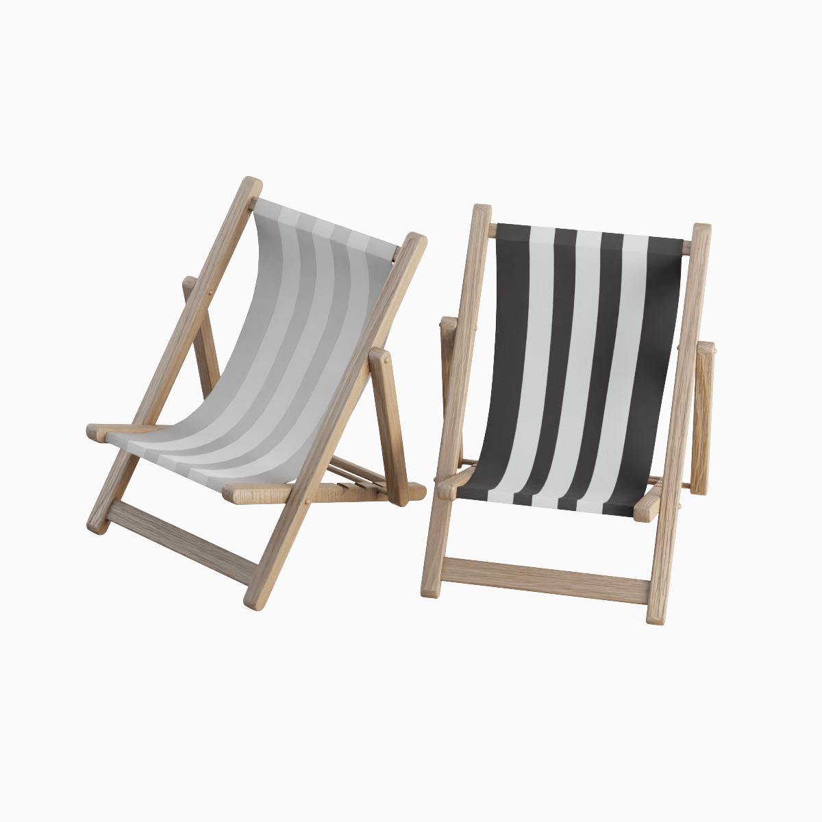 Beach Chair Set  Low-poly 3D model_34