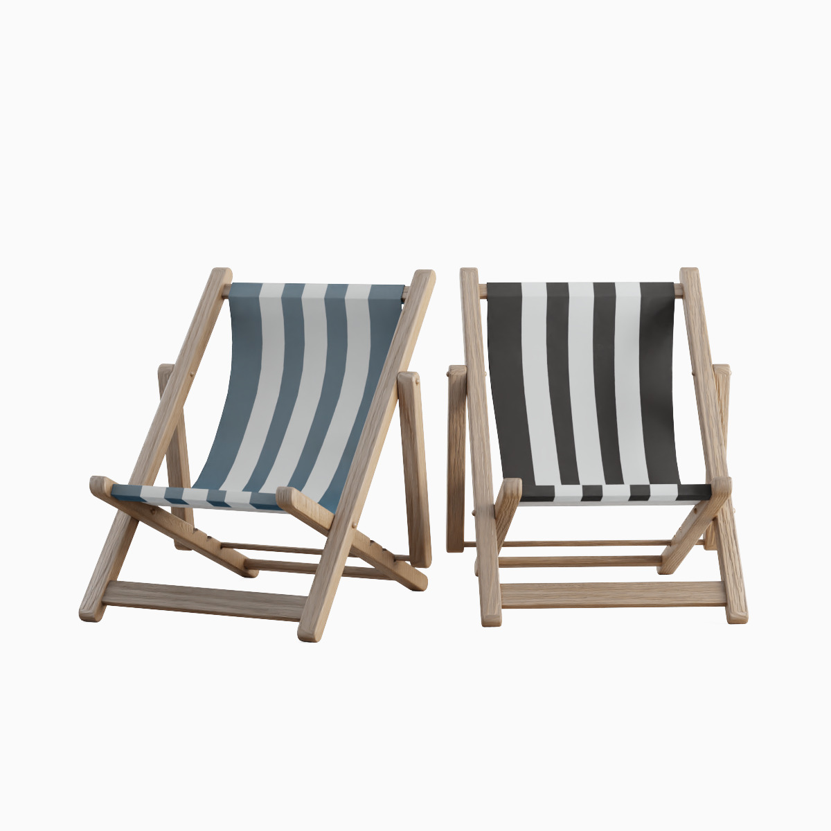 Beach Chair Set  Low-poly 3D model_1