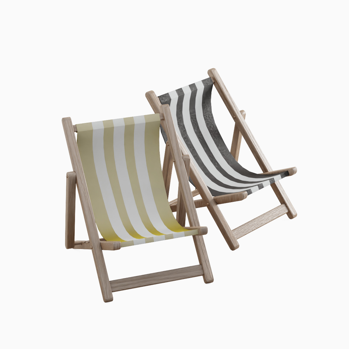 Beach Chair Set  Low-poly 3D model_17