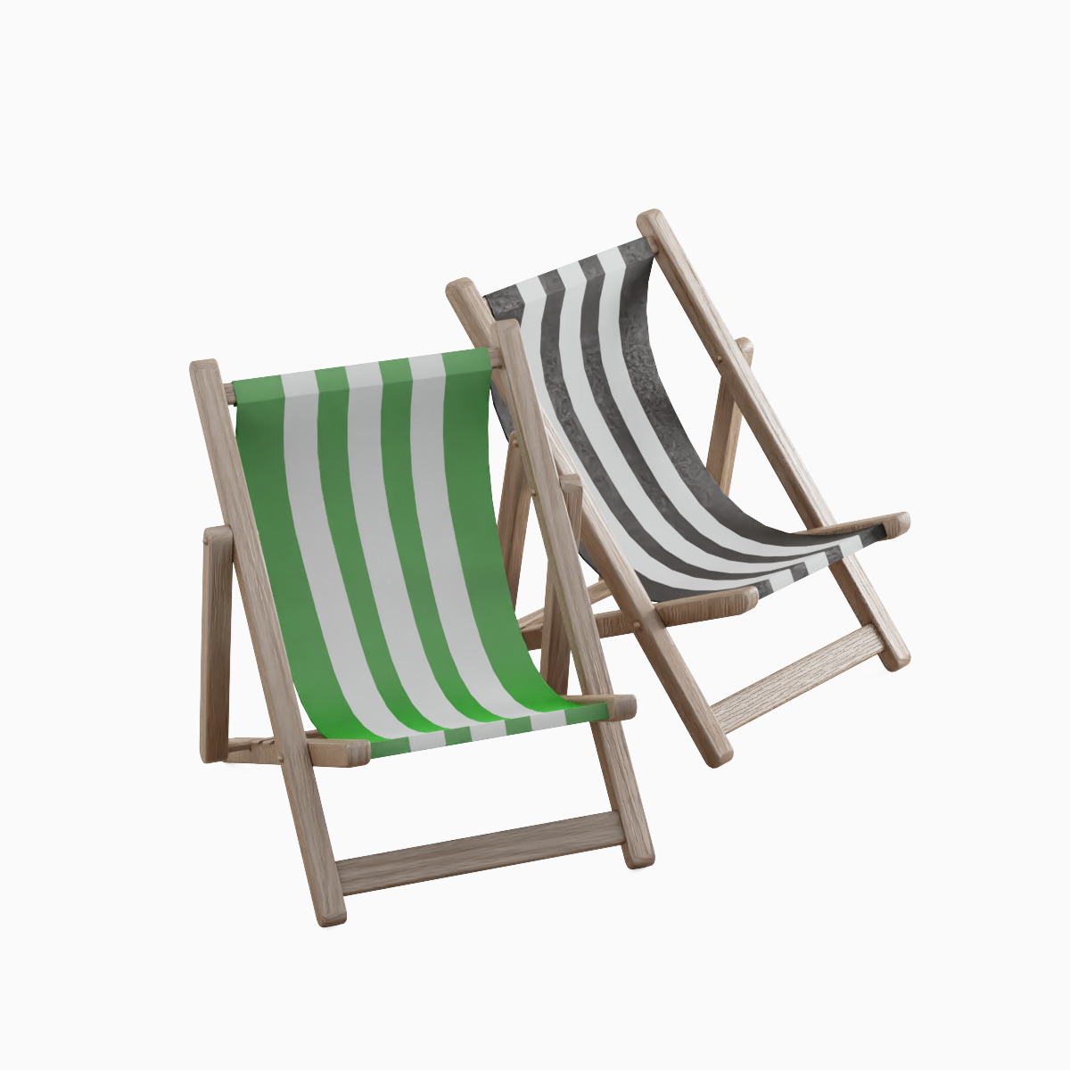 Beach Chair Set  Low-poly 3D model_23