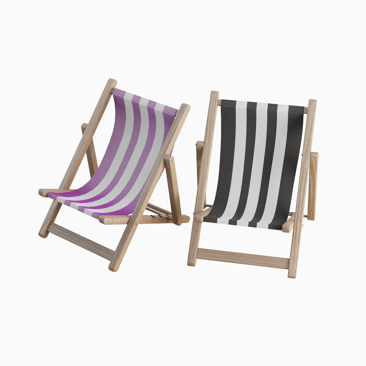 Beach Chair Set  Low-poly 3D model_28