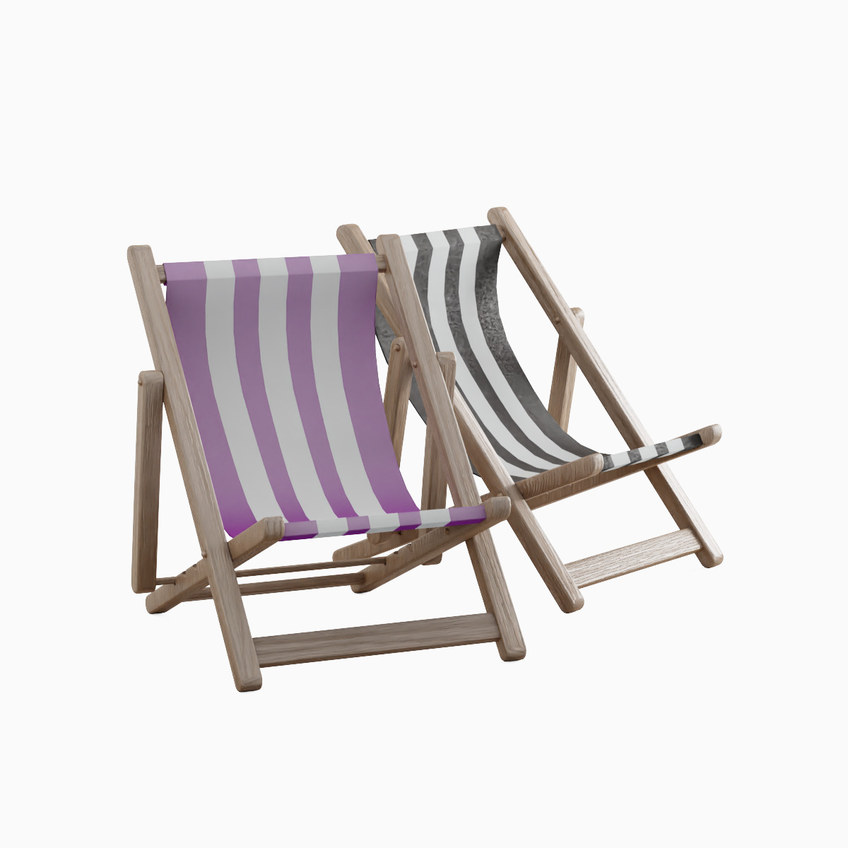 Beach Chair Set  Low-poly 3D model_26