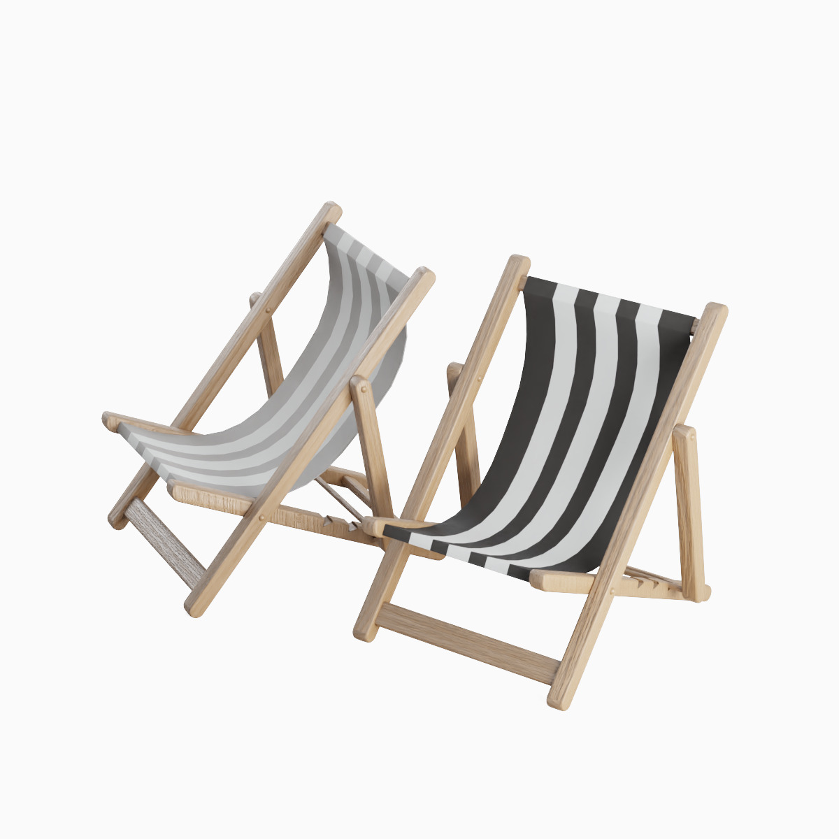 Beach Chair Set  Low-poly 3D model_36
