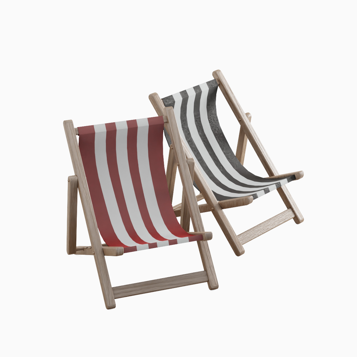 Beach Chair Set  Low-poly 3D model_11