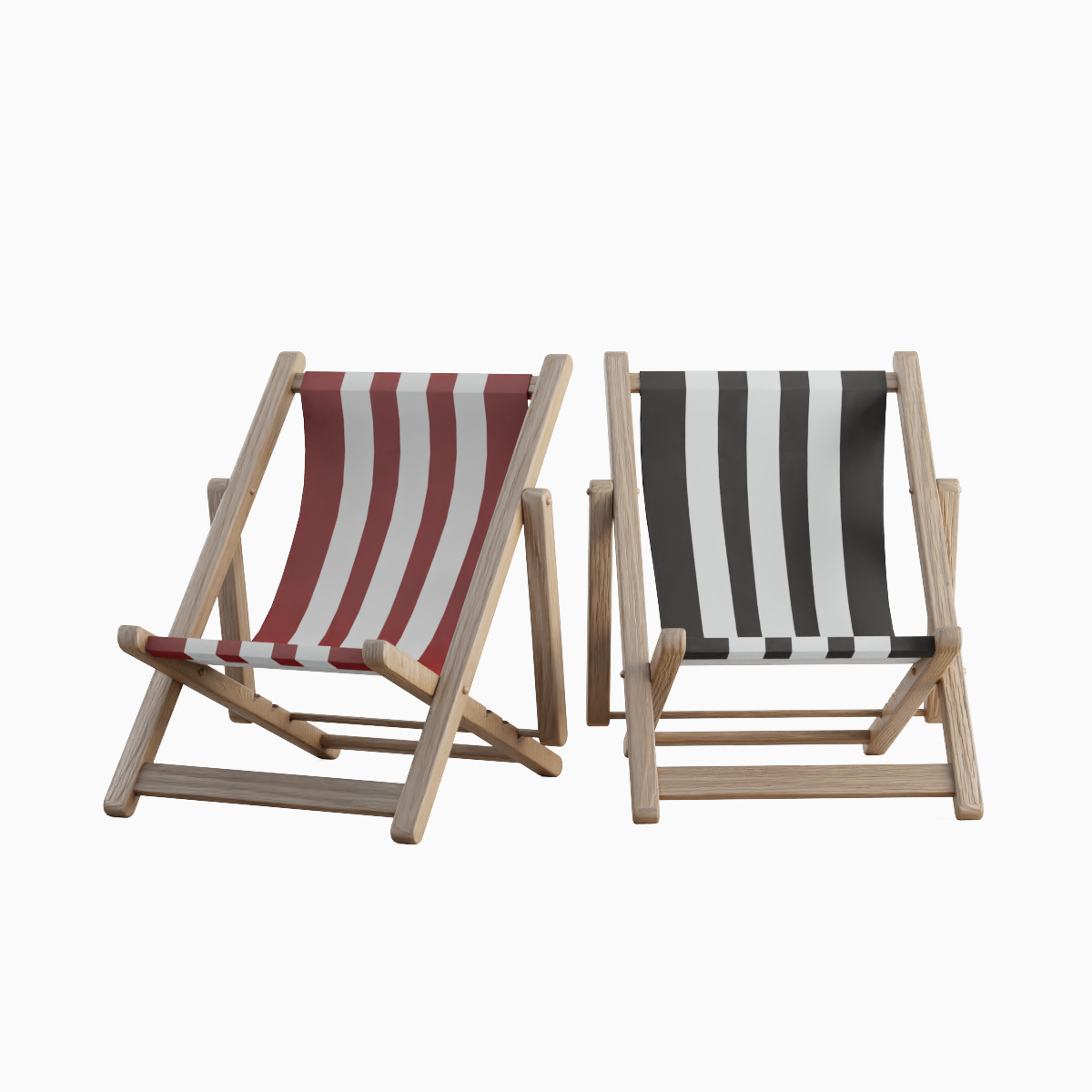 Beach Chair Set  Low-poly 3D model_7