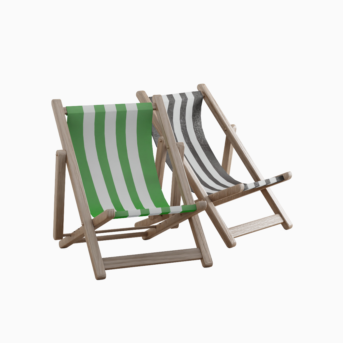 Beach Chair Set  Low-poly 3D model_20