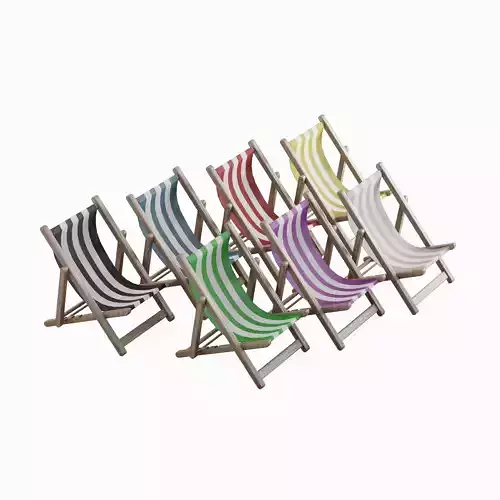 Beach Chair Set  Low-poly 3D model