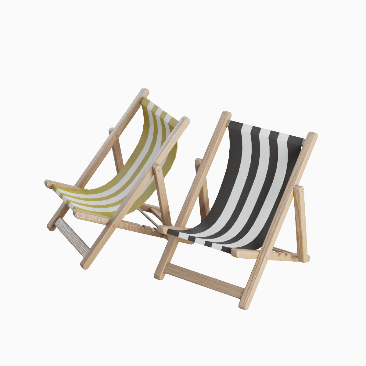Beach Chair Set  Low-poly 3D model_18
