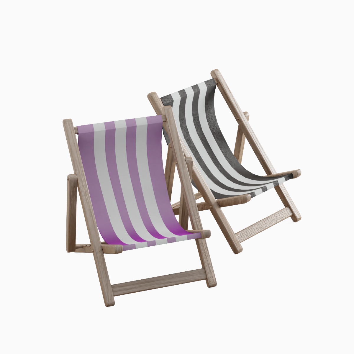 Beach Chair Set  Low-poly 3D model_29