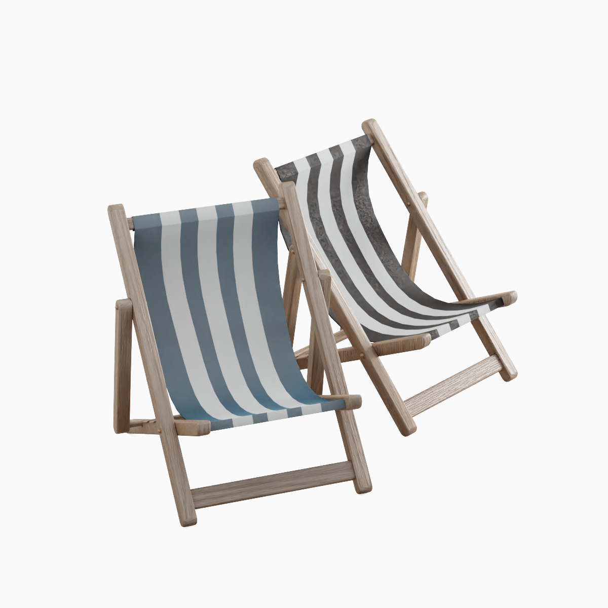 Beach Chair Set  Low-poly 3D model_5