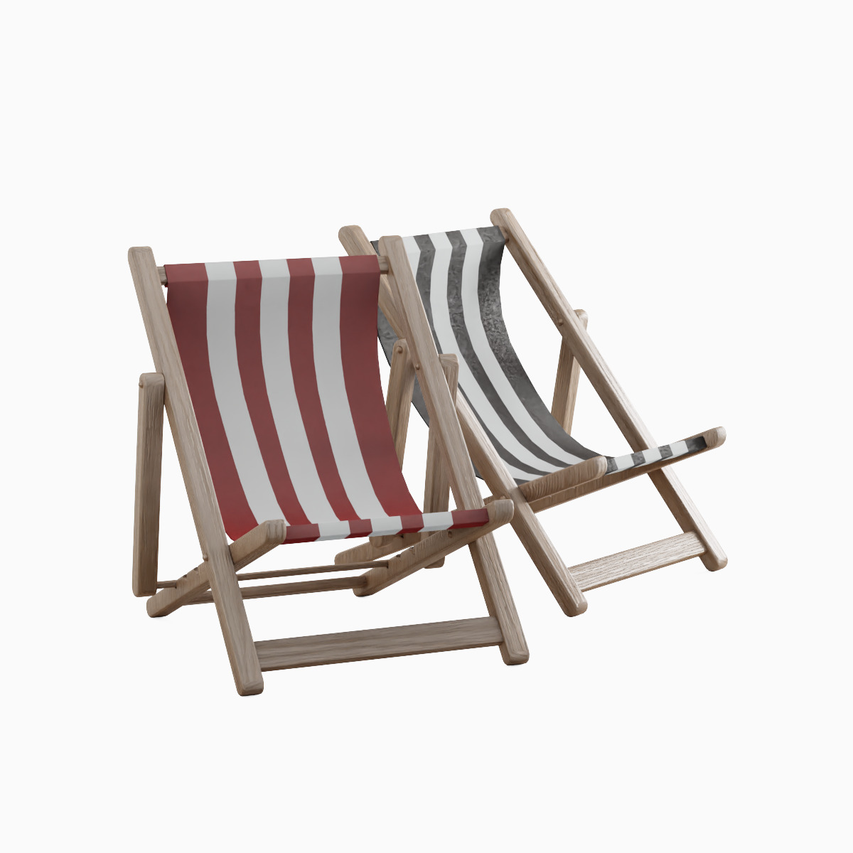 Beach Chair Set  Low-poly 3D model_8