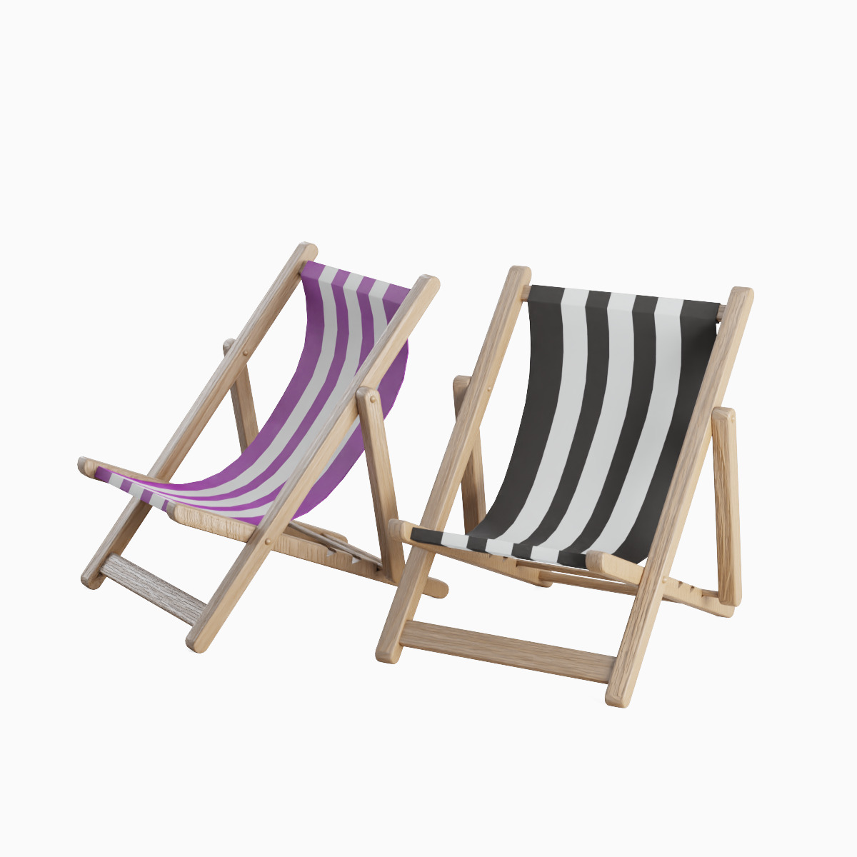 Beach Chair Set  Low-poly 3D model_27