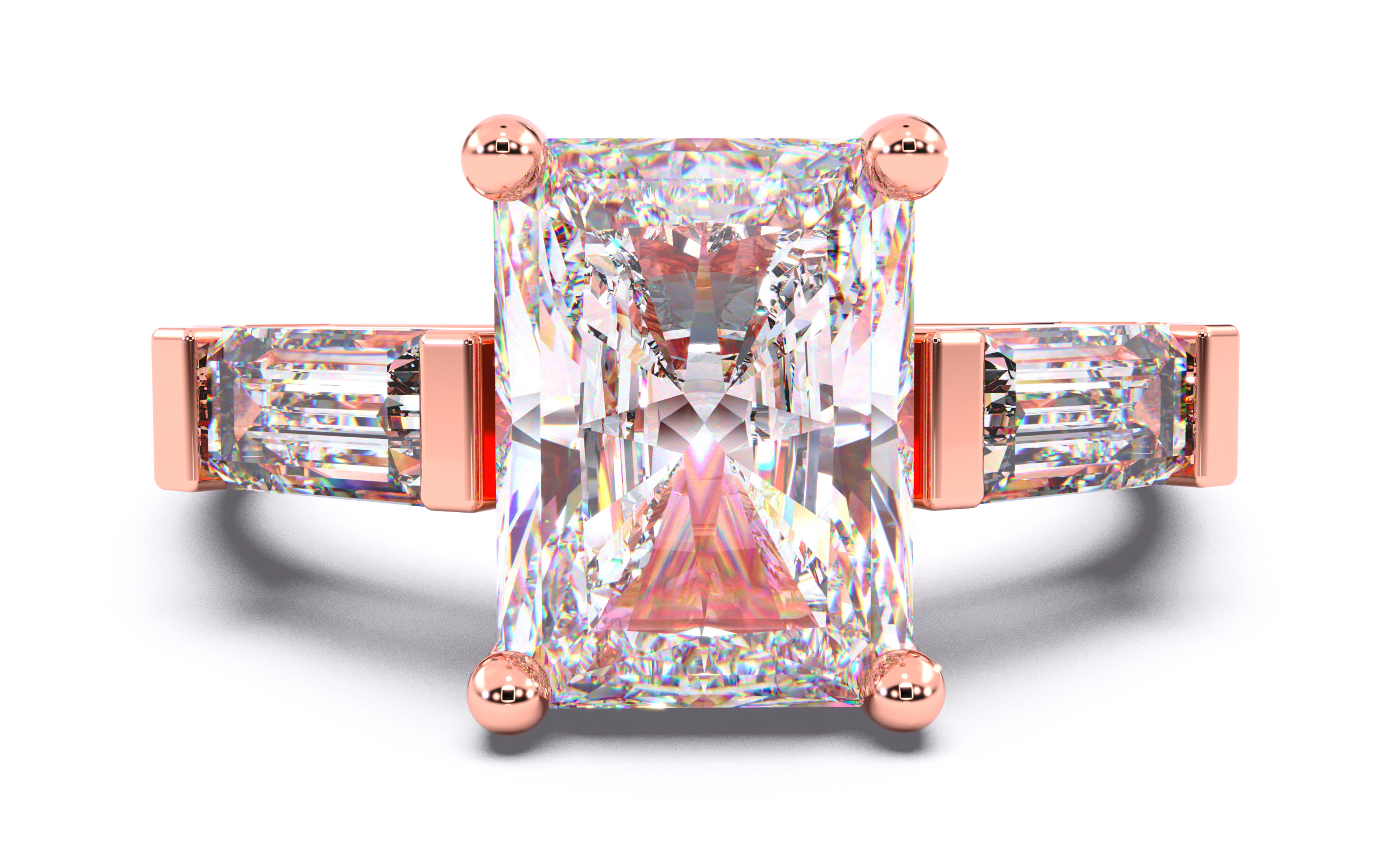 300 Solitaire Wedding Engagement Rings 3dm stl renders details 3D print model_12